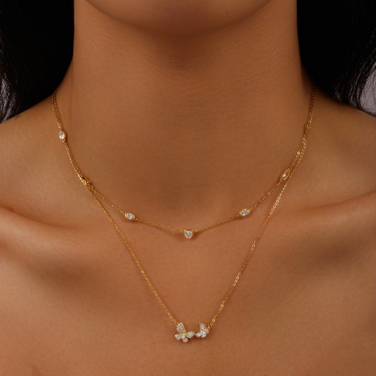 Gold small heart and shapes