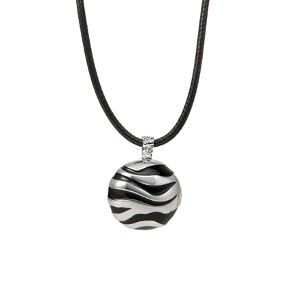 String with silver black pendant