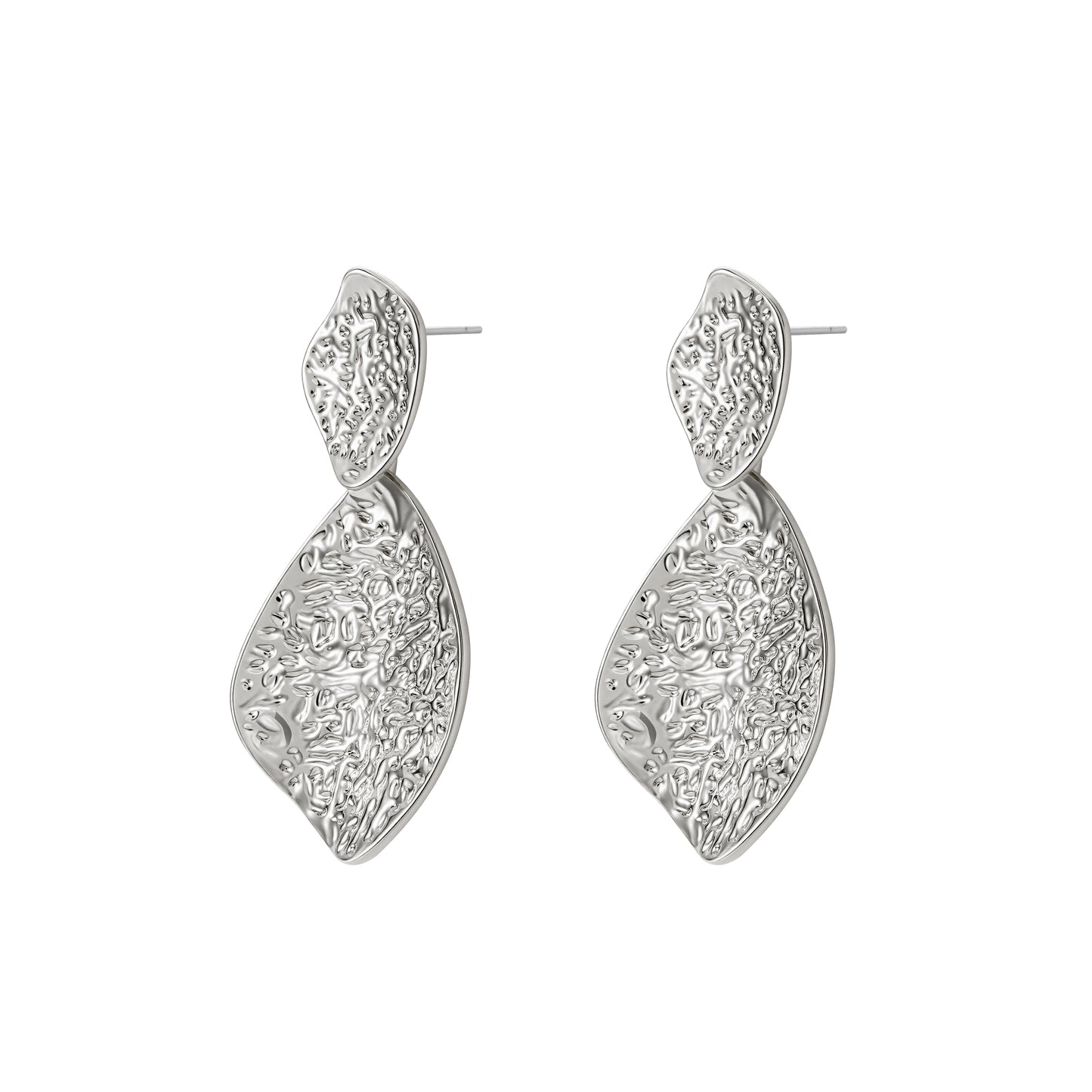 2 silver indented leaves