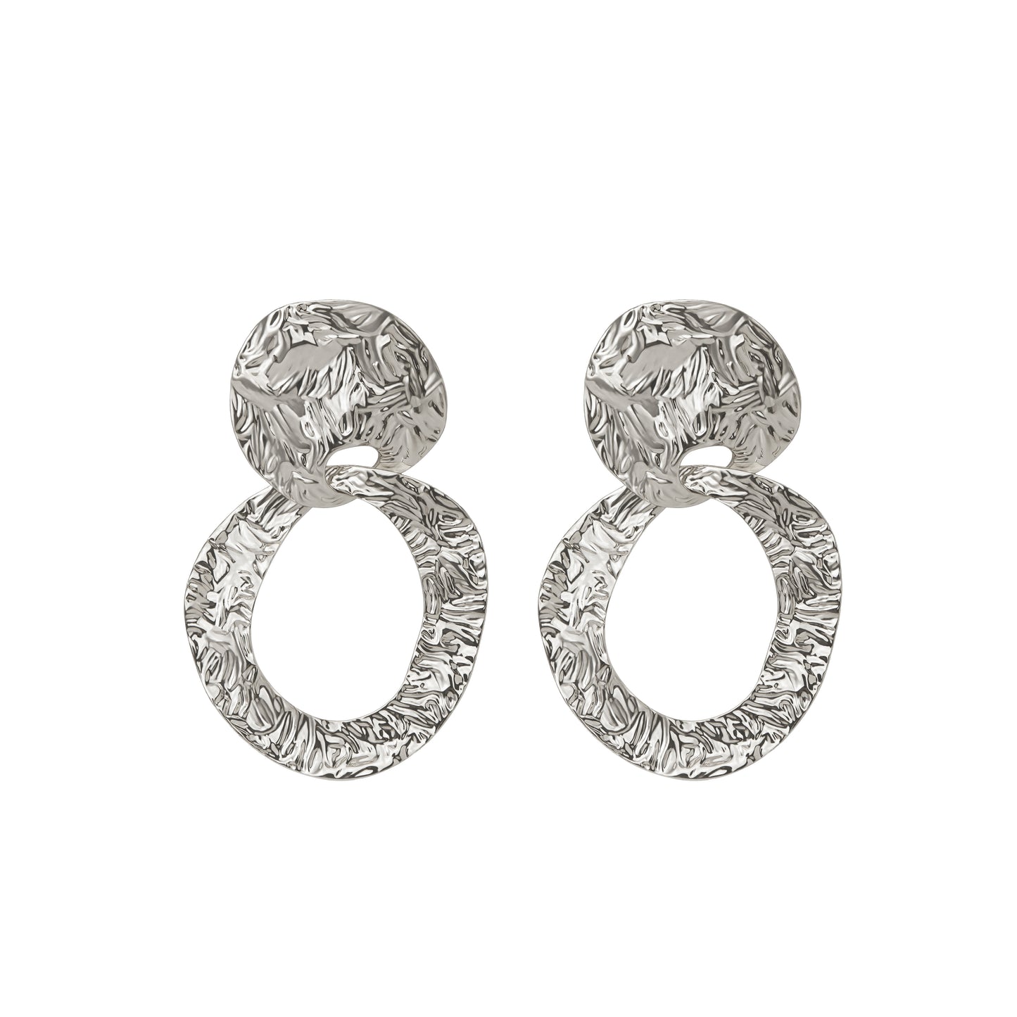 Silver indented leave and loop