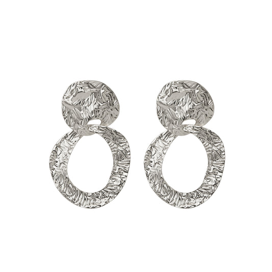 Silver indented leave and loop