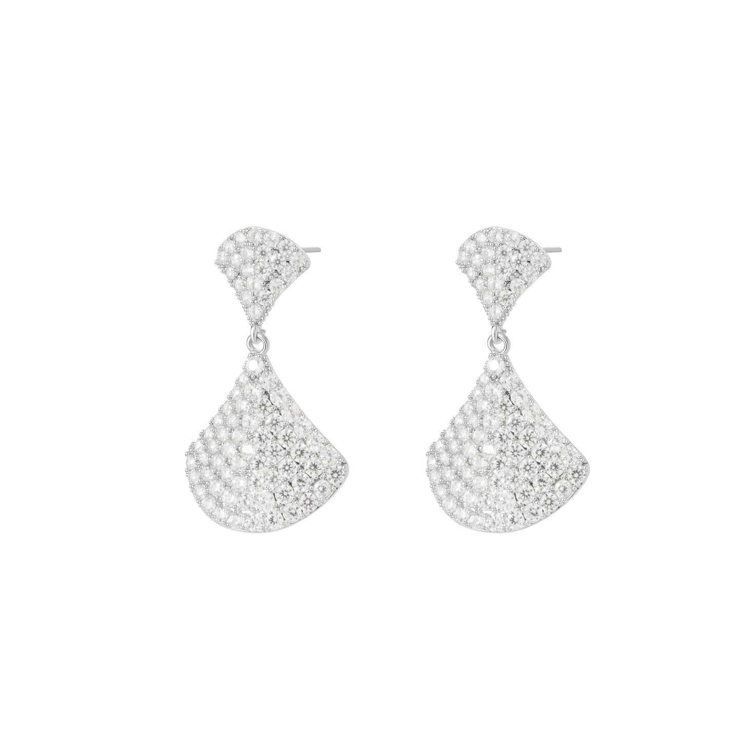 Hushed Leaf (2 silver crystal fans)