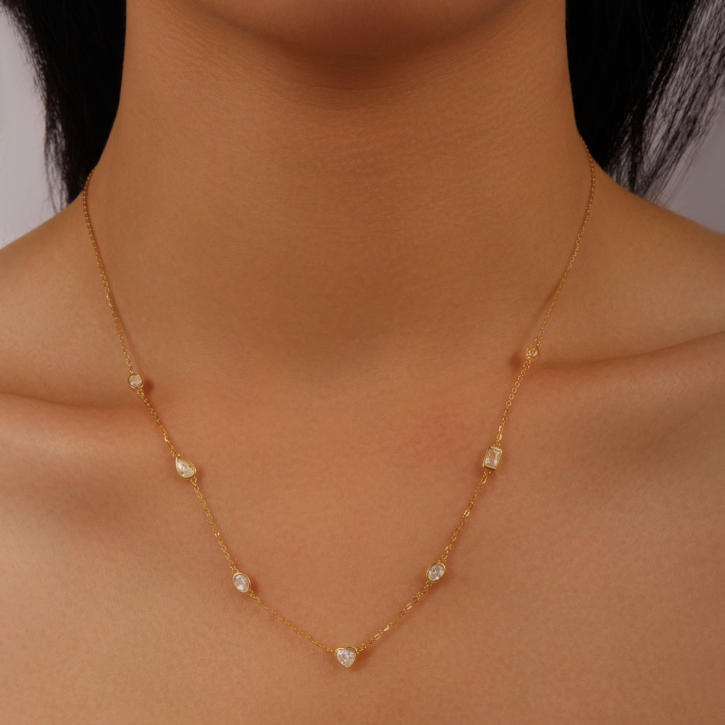 Gold small heart and shapes