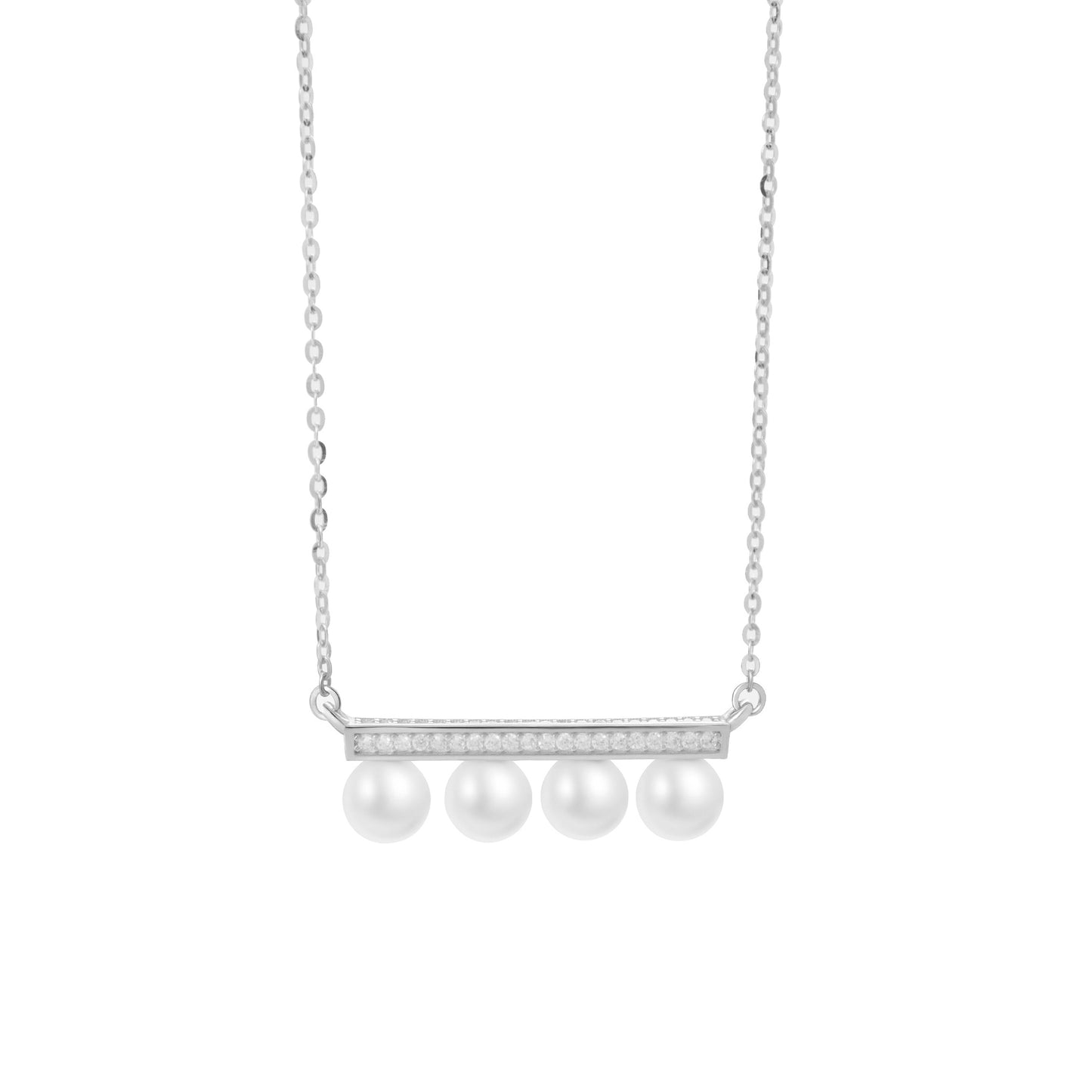 Silver 4 pearls