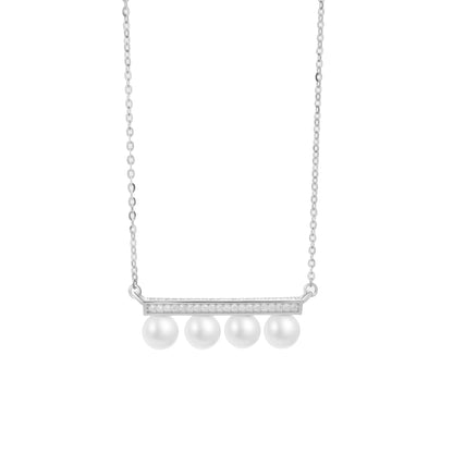 Silver 4 pearls