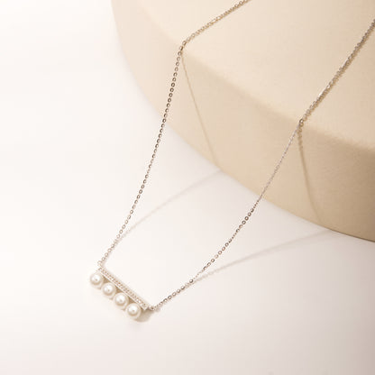 Silver 4 pearls