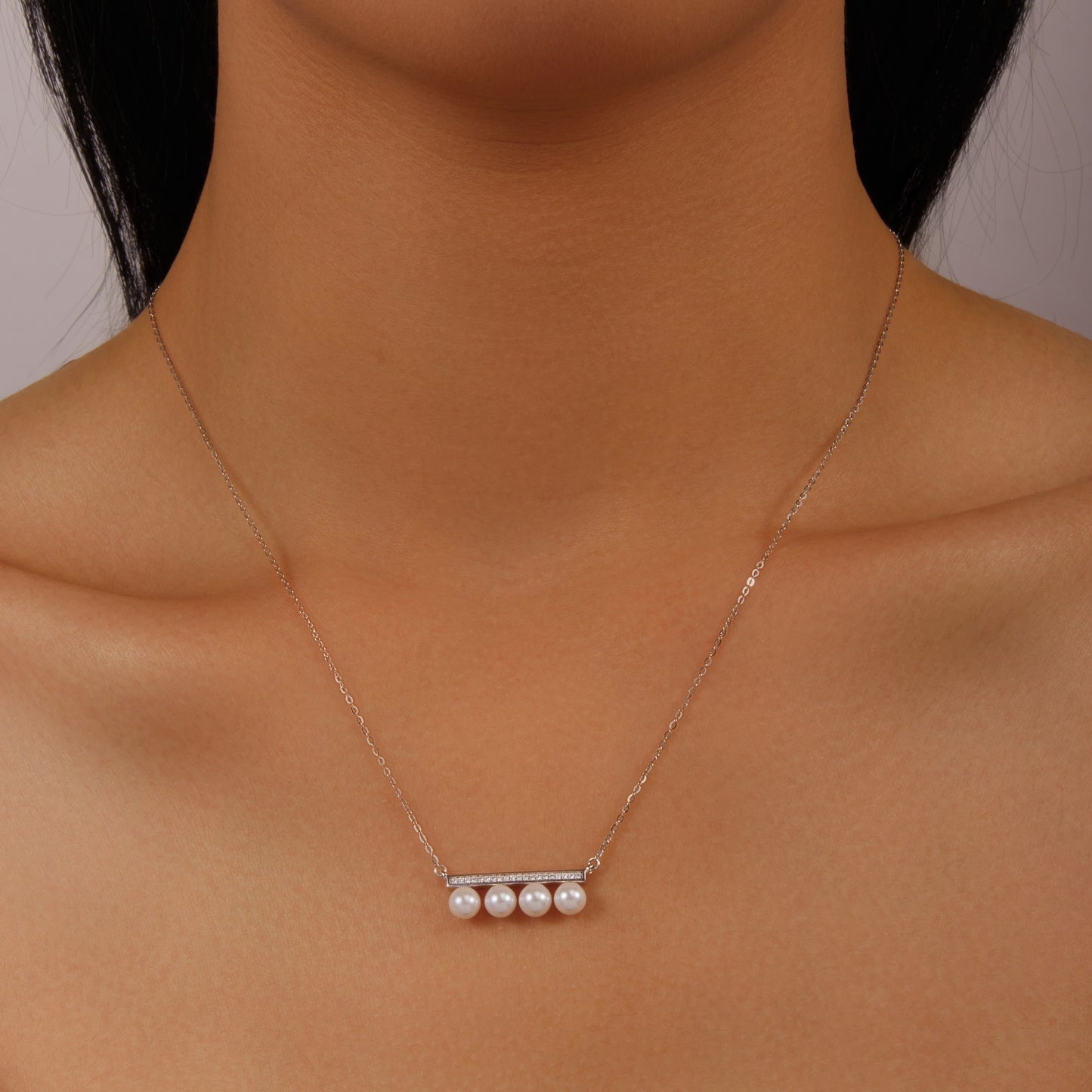 Silver 4 pearls